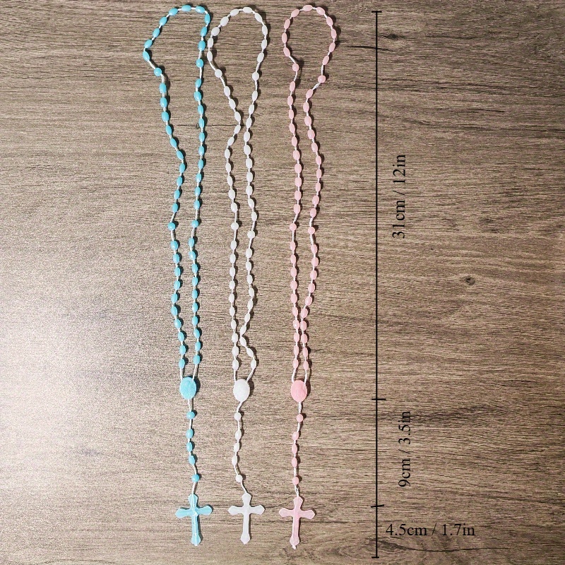 Fluorescent Cross Necklace Set, Glow-in-the-Dark Y-Shaped Design